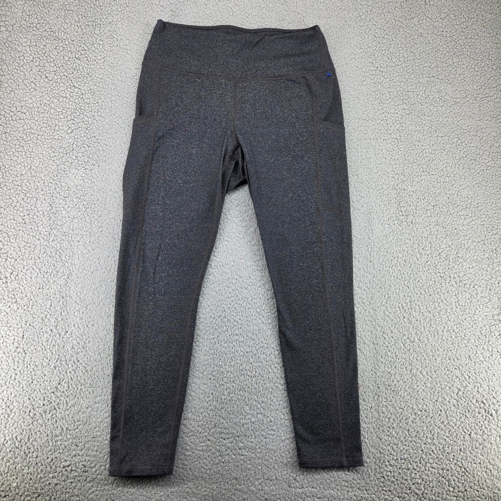 Fabletics High Waisted Pocket Leggings Womens Heather Gray Yoga Stretch Fitness